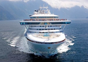 Cruise ship in Thompson Sound, Fiordland National Park