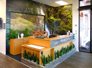 Interior design mural reception area 1000